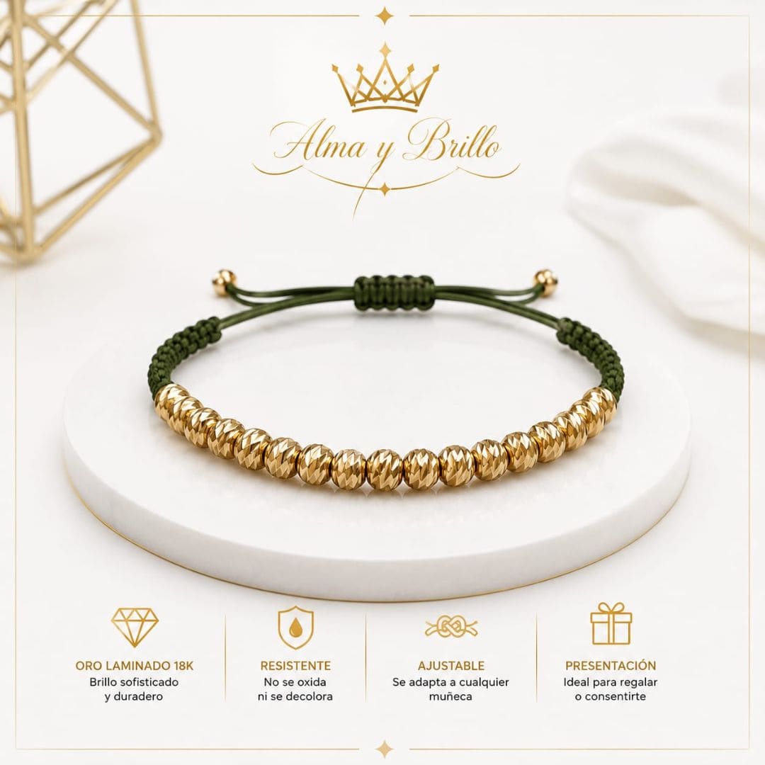 Olive Gold - Pulsera Tejida